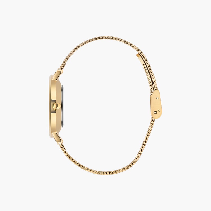 OMAX Gold Tone Mesh Strap Watch for Women - Image 3